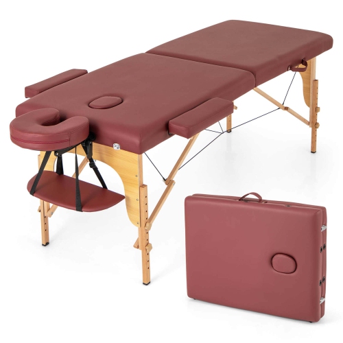 Costway 84" Portable & Foldable Massage Salon Spa Facial Care Tattoo Bed with Carrying Bag