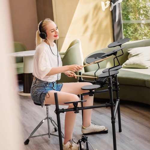 Batterie électrique de 7 pièces, batterie compacte avec 20 préréglages, 20 chansons de démonstration pour les débutants