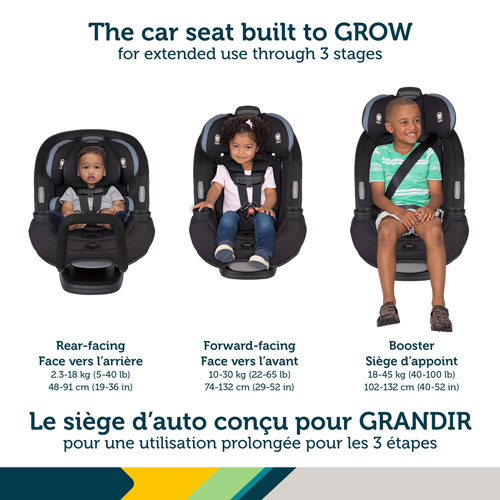 Siège d'auto 3-en-1 convertible Grow and Go de Safety 1st - Noir et bleu Lakesport