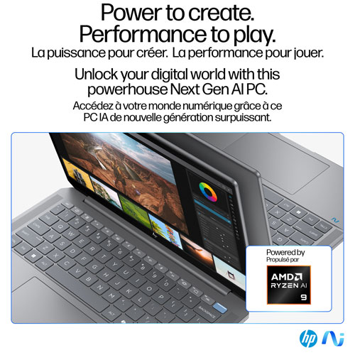 Portable écran tactile 14 po gén. IA OmniBook Ultra de HP - Argent météore