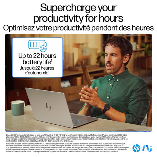 Portable écran tactile 14 po gén. IA OmniBook Ultra de HP - Argent météore