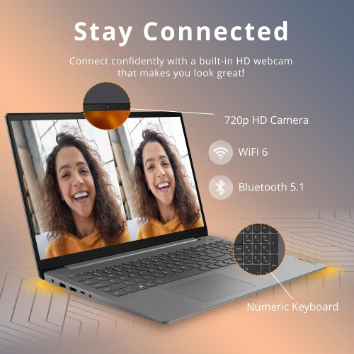 Lenovo Ideapad 3i 15.6" FHD Touchscreen Laptop, Intel Core i3-1115G4, 1TB PCIe SSD, 40GB RAM, Intel UHD Graphics, Num Pad, Webcam, Wi-Fi 6, Windows