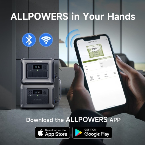 ALLPOWERS R1500 Expandable Portable Power Station with B1000 Extra Battery