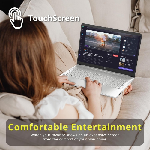 Portable à écran tactile HD intégrale 15,6 po de HP, processeur i7-1255U d'Intel, stockage 1,28 Go, mémoire vive 32 Go, Windows 11 famille,