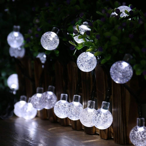 Jeu de lumières solaires d'extérieur YOULIGHTS, 2 boule de cristal à DEL Total 40 pi de 60 m, pour décorations extérieures pour abri de jardin