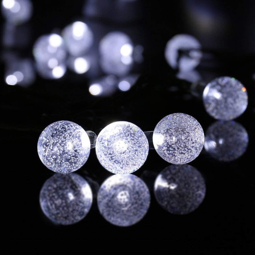 Jeu de lumières solaires d'extérieur YOULIGHTS, 2 boule de cristal à DEL Total 40 pi de 60 m, pour décorations extérieures pour abri de jardin