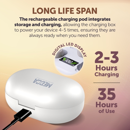 Digital Rechargeable - ITE Set and Sound Assist for Adults and Seniors, OTC, Intelligent Feedback & Noise Reduction, Personal w/Portable LED Charging