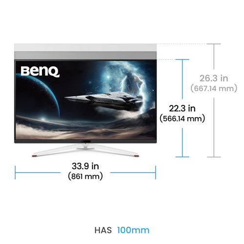 Moniteur ACL IPS UHD 4K gris à gris 1 ms 144 Hz 38 po de BenQ - Noir/Blanc