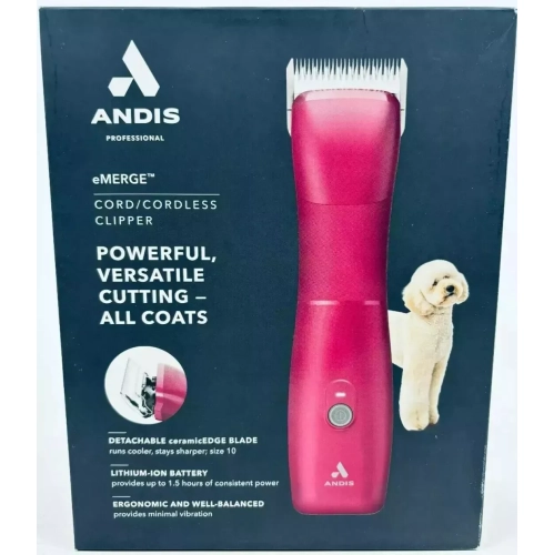 Andis Professional eMERGE Corded / Cordless Clipper Kit - Pink