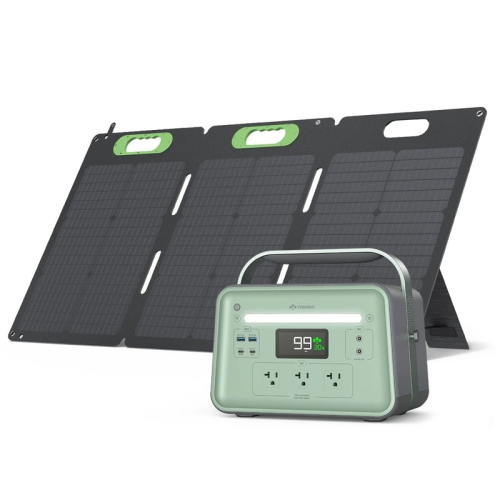 Yoshino K6SP11 660W Solid-State Portable Power Station with 100W Solar Panel