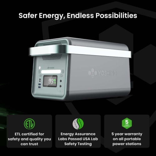 Yoshino K20SP22 Ultra-Light Solid-State Portable Power Station with Dual 200W Solar Panels