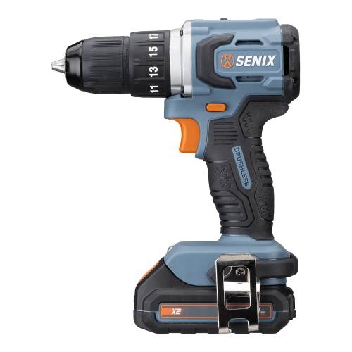SENIX X2 20V Max* 1/2-Inch Cordless Drill/Driver, Brushless Motor, 540ft-lbs of Max Torque, 2000 RPM Max, 2-Speed, Battery, Bag, & Charger Included