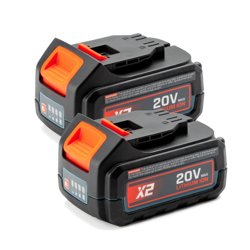 SENIX X2 20V Max* 5.0 Ah Lithium-ion Batteries 2-Pack – Compatible with X2 Lawn and Garden and Cordless Power Tools