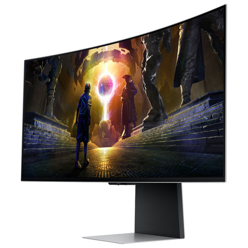 Samsung Odyssey G8 34" WQHD 175Hz 0.03ms GTG Curved OLED G-Sync/FreeSync Gaming Monitor - Silver