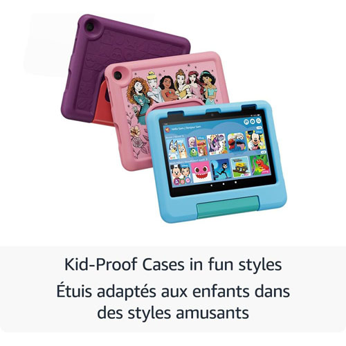 Tablette 8 po 32 Go FireOS Fire HD 8 Kids d'Amazon avec étui à l'épreuve des enfants - Raisin