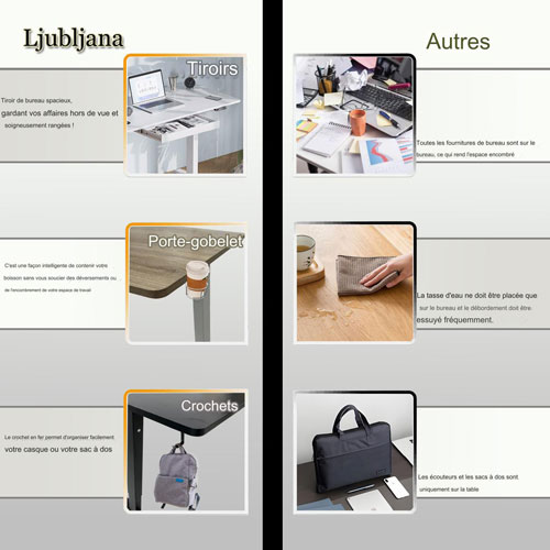 Ljubljana 47" Electric Height Adjustable Standing Desk Standing Desk - Black