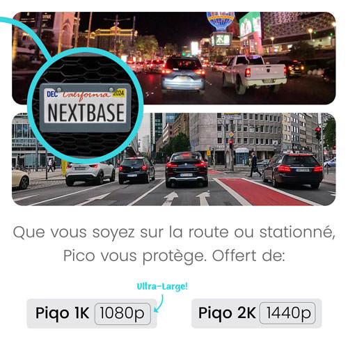 Caméra de tableau de bord 1440p 2K Piqo de Nextbase avec Wi-Fi et GPS