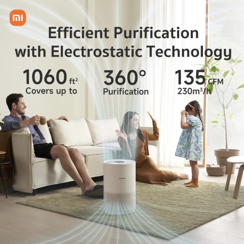 Le purificateur d'air compact Xiaomi mi 4 avec filtre HEPA véritable à H13 3 étapes élimine 99,97 % des polluants, écran tactile DELO,ultrasilencieux