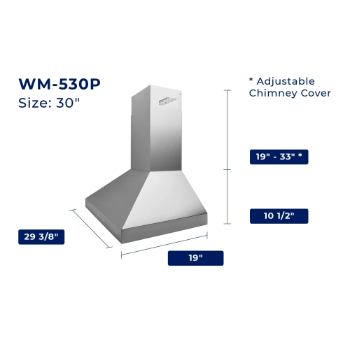 Hauslane | Pro 30-in Convertible Matte White Wall-Mounted Range Hood