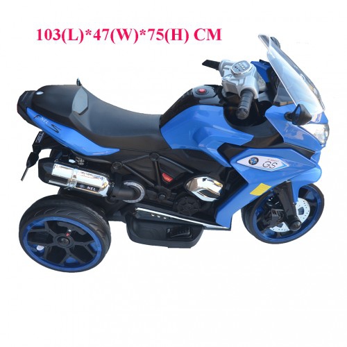 Moto jouet porteur électrique à 3 roues pour enfants 2024 R1200 6 V de Zoom - Bleu