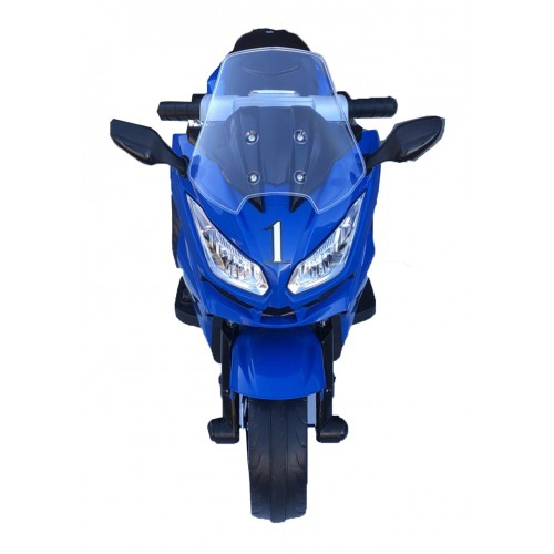 Moto jouet porteur électrique à 3 roues pour enfants 2024 R1200 6 V de Zoom - Bleu