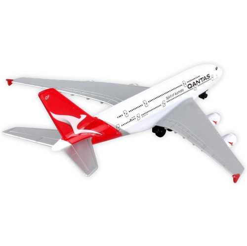 Le modèle réduit moulé sous pression du jouet Qantas Airbus A380 de Real Toys RT8538