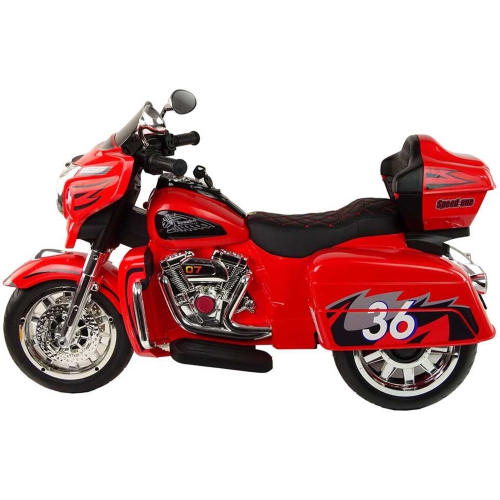 Moto porteur électrique à 3 roues R1800 12 V 2024 de Zoom pour enfants - Rouge