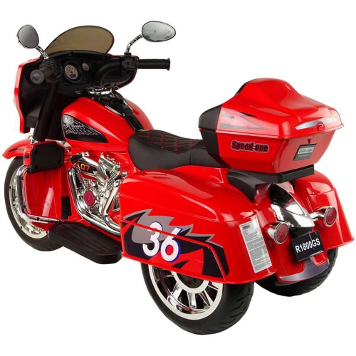Moto porteur électrique à 3 roues R1800 12 V 2024 de Zoom pour enfants - Rouge
