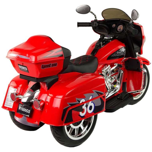 Moto porteur électrique à 3 roues R1800 12 V 2024 de Zoom pour enfants - Rouge