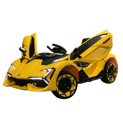 Zoom Buggeez 2024 Lamborghini Style NEL-603 12V One Seater Kids Ride On Car - Yellow