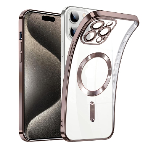 Pour iPhone 16 Pro d'Apple avec étui magnétique MagSafe et étui antichoc électroplaqué transparent HaloLock - Rose doré