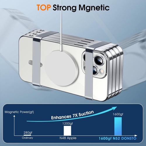 For Apple iPhone 16 Pro Max MagSafe Magnetic Case with HaloLock Shockproof Protective Electroplating Clear Cover - Black