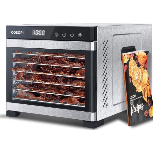 COSORI Food Dehydrator for Jerky, Vegetables Fruit, Meat, Dog Treats, Herbs, and Yogurt, Dryer Machine with Temperature Control, 6 Stainless Steel Tr