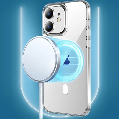 Étui magnétique MagSafe pour iPhone 16 plus d'Apple avec couvercle transparent électroplaqué antichoc HaloLock - transparent