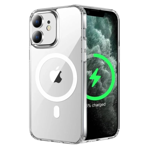 Étui magnétique MagSafe pour iPhone 16 plus d'Apple avec couvercle transparent électroplaqué antichoc HaloLock - transparent
