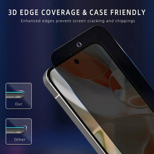 For iPhone 16 Pro Max Screen Protector Supershield Anti-Reflective Privacy Tempered Glass Protector - 2 Pack