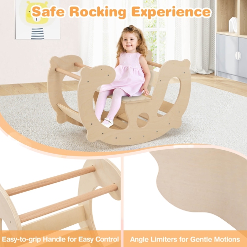 Costway 2-in-1 Rocking Horse Arch for Kids with Rocker Arch Climber Comfortable Backrest