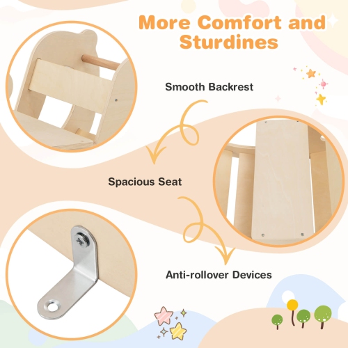 Costway 2-in-1 Rocking Horse Arch for Kids with Rocker Arch Climber Comfortable Backrest