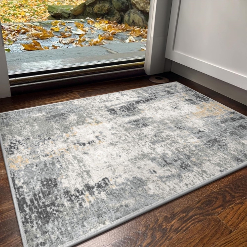 Modern Abstract Area Rug 2' x 3' Area Rug Deerly Entryway Rugs Soft Washable Rug Non-Slip Contemporary Bathroom Doormat Indoor Carpet for Living Room