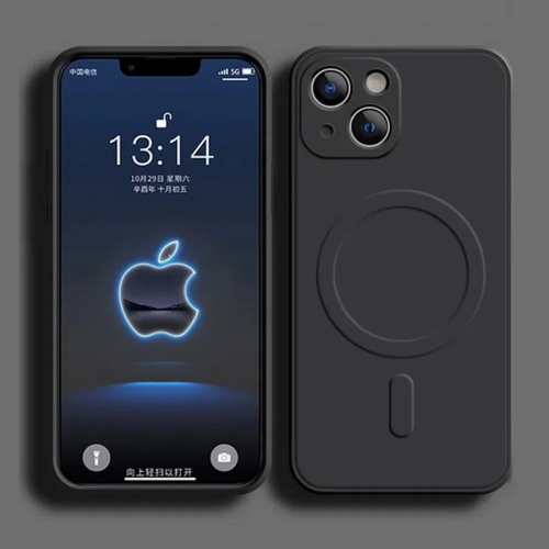 For Apple iPhone 16 Plus MagSafe Magnetic Case with HaloLock Shockproof Protective Silicone Cover - Black