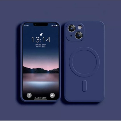 For Apple iPhone 16 Pro Max MagSafe Magnetic Case with HaloLock Shockproof Protective Silicone Cover - Blue