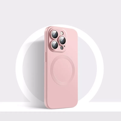 Pour iPhone 16 Pro d'Apple avec étui magnétique MagSafe et étui protecteur antichoc en silicone de HaloLock - Rose