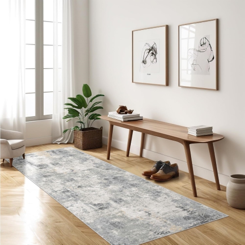 NIERBO  2' X 6' Laundry Room Rug Runner, Thin Runner Rugs for Hallway, Kitchen Runner Rug, Washable Runner Rug, Modern Abstract, Soft Carpet Runner