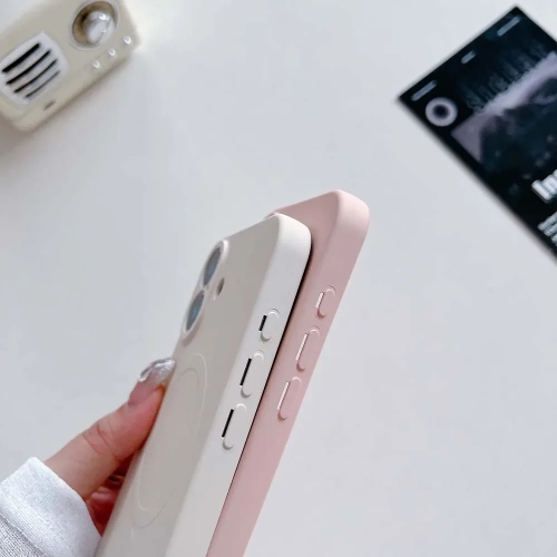 Pour Apple iPhone 16 étui magnétique MagSafe avec étui protecteur antichoc en silicone de HaloLock - Rose