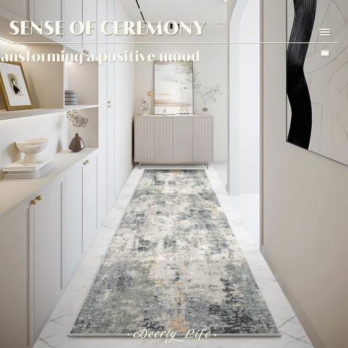 2' x 8' Laundry Room Rug Runner, Thin Runner Rugs for Hallway, Kitchen Runner Rug, Washable Runner Rug, Modern Abstract, Soft Carpet Runner for