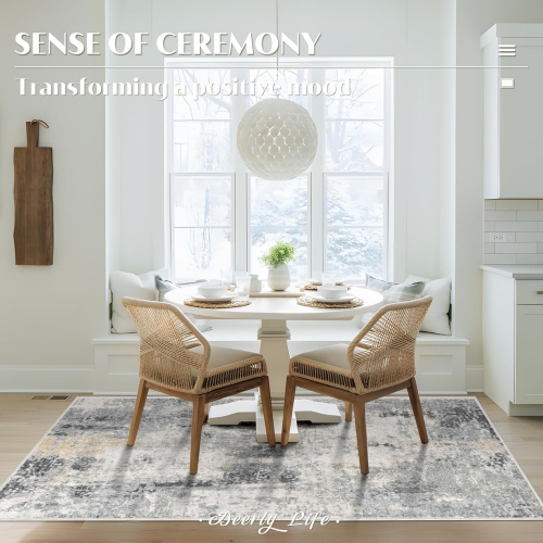 3' x 5' Washable Bedroom Rug Indoor Non-Slip, Modern Abstract Area Rug, Washable Bathroom Carpet for Front Door Entrance Kitchen Laundry Room Bath