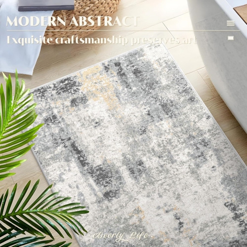 3' x 5' Washable Bedroom Rug Indoor Non-Slip, Modern Abstract Area Rug, Washable Bathroom Carpet for Front Door Entrance Kitchen Laundry Room Bath
