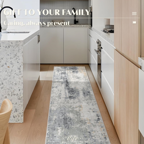 3' x 7' Laundry Room Rug Runner, Thin Runner Rugs for Hallway, Kitchen Runner Rug, Washable Runner Rug, Modern Abstract, Soft Carpet Runner for