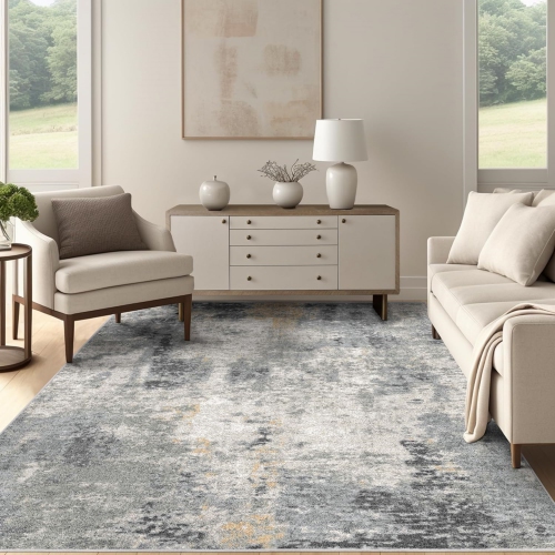 NIERBO  5' X 7' Modern Abstract Area Rug, Washable Large Living Room Rugs, Soft Non Slip Contemporary Low Pile Indoor, for Kitchen Entryway Bathroom