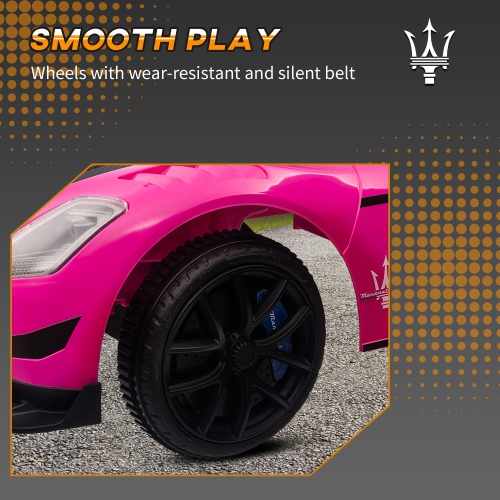 Qaba Maserati GT2 siège pour bébé debout, jouet porteur pour tout-petits, enfant en voiture coulissante avec rangement sous le siège, phares à DEL